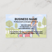 Carte De Visite Entretien professionnel de pelouse Landscaping pas (Dos)