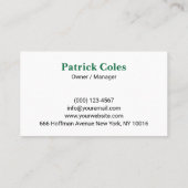 Carte De Visite Entretien simple de la pelouse verte et paysage (Dos)