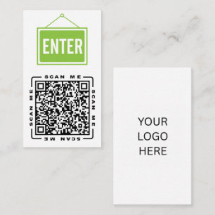 Carte De Visite Entrez Modèle de code QR et de logo personnalisa