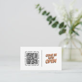 Carte De Visite Entrez, nous sommes ouverts | Code QR et logo pers (Debout devant)