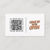 Carte De Visite Entrez, nous sommes ouverts | Code QR et logo pers (Devant)