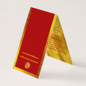 Carte De Visite Enveloppe rouge de Hong Bao (Dos)