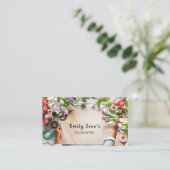 Carte De Visite Enveloppement floral, fleuriste (Debout devant)