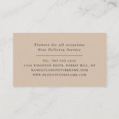 Carte De Visite Enveloppement floral, fleuriste (Dos)