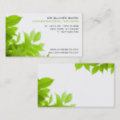 Carte de visite environnement et nature. Ton vert (Devant / Derrière)