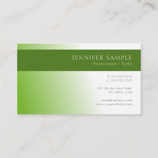 Carte De Visite Environnement vert élégant Nature Protection Luxe (Dos)