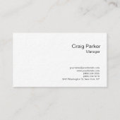 Carte De Visite Épais blanc moderne Monogramme professionnel Plain (Dos)