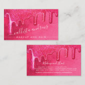 Carte De Visite Épais Parties scintillant rose Fille Glamour (Devant / Derrière)