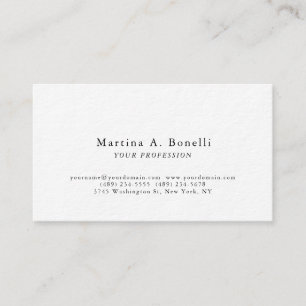 Carte De Visite Épais Premium Unique Élégant Plain Simple Spécial