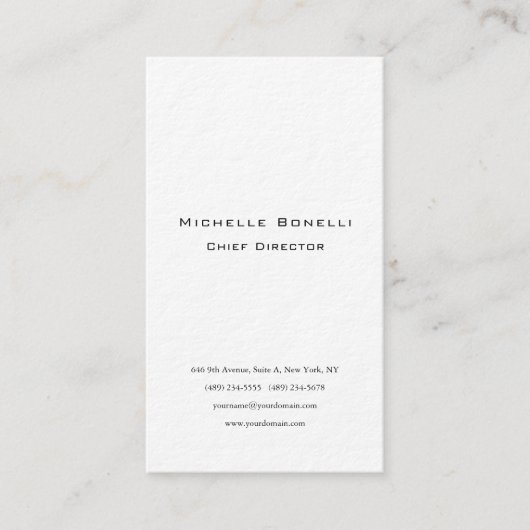 Carte De Visite Épais Professionnel Simple Style Moderne Minimalis (Devant)