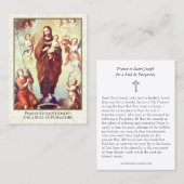 Carte De Visite Épaules de prière St Joseph catholique en Purgatoi (Devant / Derrière)