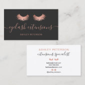 Carte De Visite Epaules en or rose chic moderne gris tendance (Devant / Derrière)