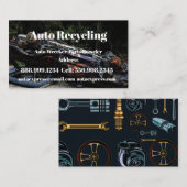 Carte De Visite Épave-auto, Recycler pièces Noir Classique Personn (Devant / Derrière)