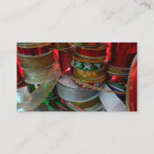 Carte De Visite Épaves de Noël Ruban Holiday Rouge et or (Dos)