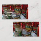 Carte De Visite Épaves de Noël Ruban Holiday Rouge et or (Devant / Derrière)