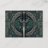 Carte De Visite Épée Celtique verte et argentée (Dos)