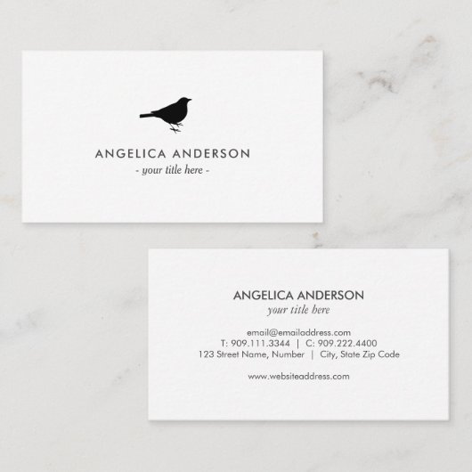 Carte De Visite Épervier noir (Devant / Derrière)