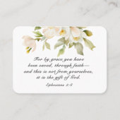 Carte De Visite Éphésiens 2:8 Par grâce vous avez sauvé la Bible (Devant)