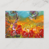 Carte De Visite ÉPICERIE DES FLEURS ROUGES Bleu Vert Floral Étince (Dos)