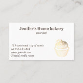 Carte De Visite Épicerie d'or moderne cupcake boulangerie maison (Dos)