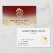 Carte De Visite Épicerie d'or moderne cupcake boulangerie maison (Devant / Derrière)