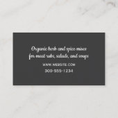 Carte De Visite Épices (Dos)