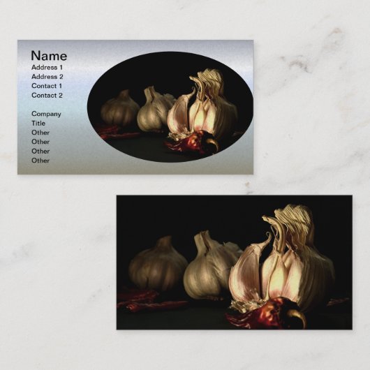 Carte De Visite Épices d'ail et de poivre chilien (Devant / Derrière)