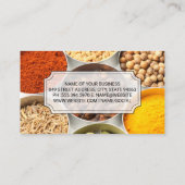 Carte De Visite Épices dans les tasses d'étain (Dos)