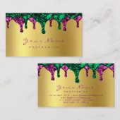 Carte De Visite Épilation de cire clous Dépilation Pink Gold Green (Devant / Derrière)