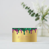 Carte De Visite Épilation de cire clous Dépilation Pink Gold Green (Debout devant)