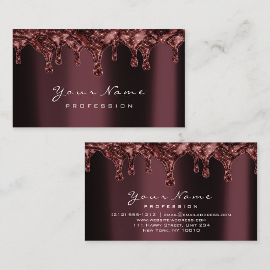 Carte De Visite Épilation de cire de clous Studio Bronze Chocolat  (Devant / Derrière)