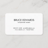 Carte De Visite Épingle (Dos)