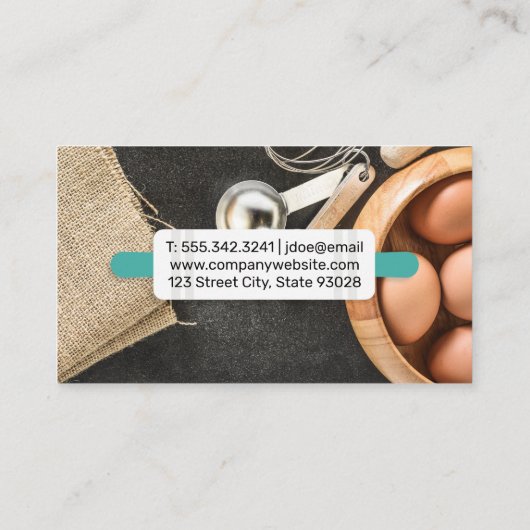 Carte De Visite Épingle | Ingrédients de cuisson (Dos)