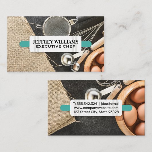 Carte De Visite Épingle | Ingrédients de cuisson (Devant / Derrière)