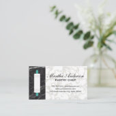 Carte De Visite Épingle | Marbre blanc Or | Marbre noir (Debout devant)