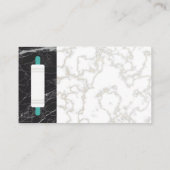 Carte De Visite Épingle | Marbre blanc Or | Marbre noir (Dos)