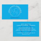 Carte De Visite Éponge de nettoyage et main avec étoiles sur bleu (Devant / Derrière)