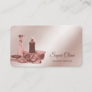 Carte De Visite Éponge en or rose de la maison de nettoyage des do