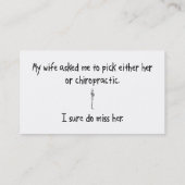 Carte De Visite Épouse ou chiropractie de sélection (Dos)