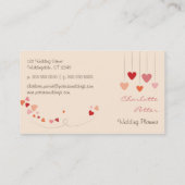 Carte De Visite Épouser de coeurs d'arbre d'amour (Dos)