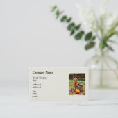 Carte De Visite Épouvantail et Citrouille (Debout devant)