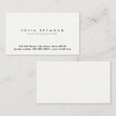 Carte De Visite épuré simple et minimal blanc professionnel (Devant / Derrière)