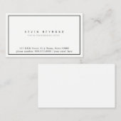 Carte De Visite épurer simple & minimaliste basique blanc professi (Devant / Derrière)