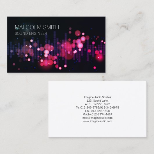 Carte De Visite Equaliseur d'onde audio de l'ingénieur (Devant / Derrière)