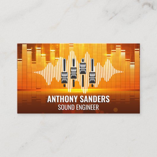 Carte De Visite Equalizer Light Background | Mixer | Sound (Devant)