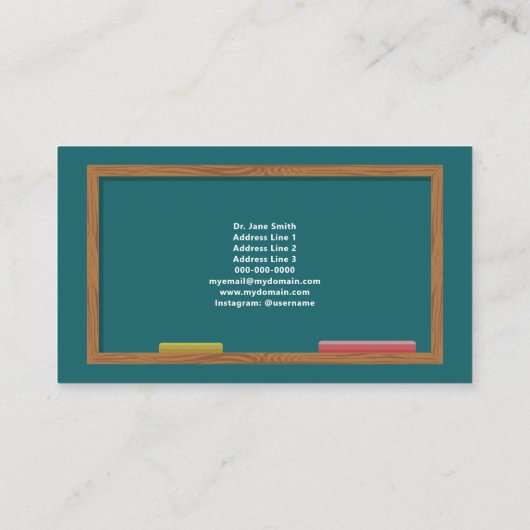 Carte De Visite Equations & Compas Enseignant Math (Dos)