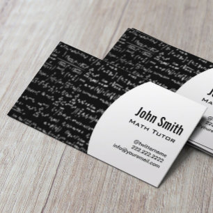 Carte De Visite Équations mathématiques Math Tutor