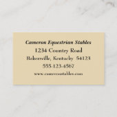 Carte de visite équestre (Dos)