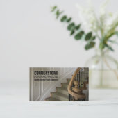 Carte De Visite Équilibres d'escalier d'entrepreneur de menuiserie (Debout devant)