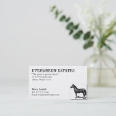 Carte de visite équin d'écuries de cheval (Debout devant)